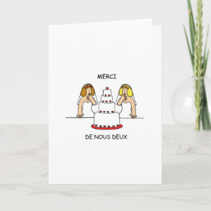 French Lesbian Wedding Thank you Card