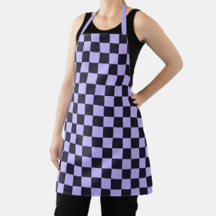 French lilac checkerboard pattern apron