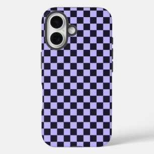 French lilac checkerboard pattern iPhone 16 case