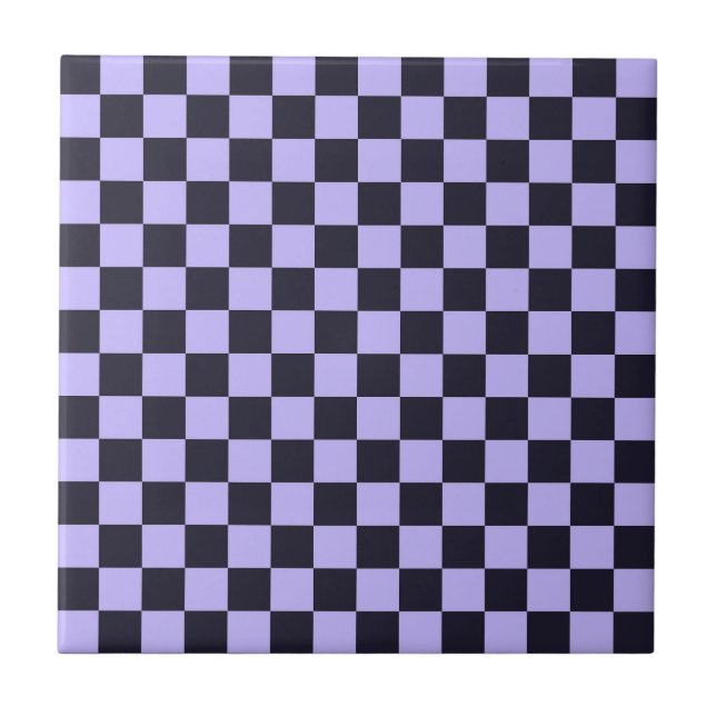 French lilac checkerboard pattern ceramic tile (Front)