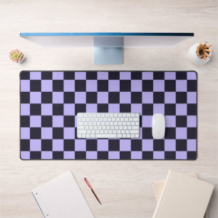French lilac checkerboard pattern desk mat