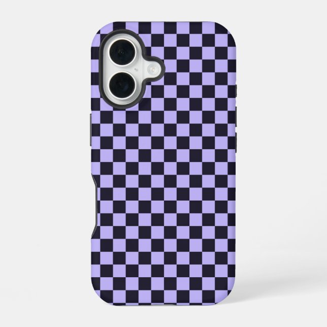 French lilac checkerboard pattern iphone case (Back)