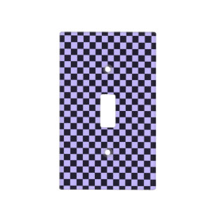 French lilac checkerboard pattern light switch cover