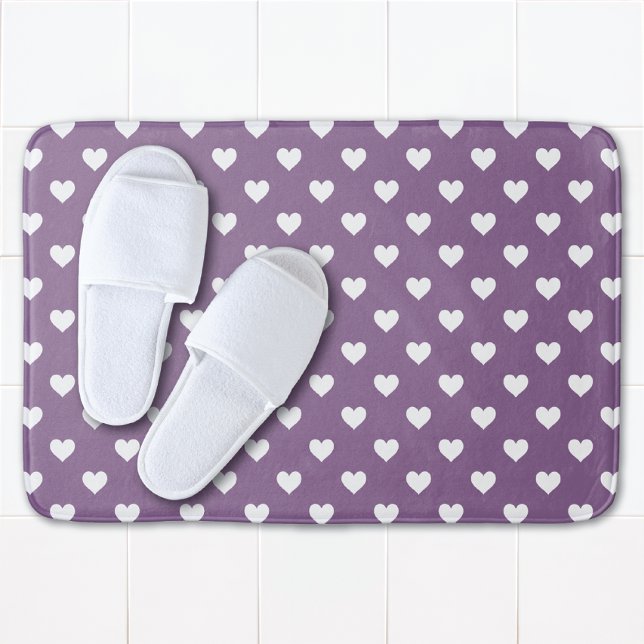 French Lilac Hearts Bathroom Mat (Creator Uploaded)