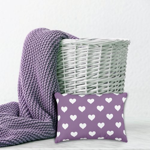 French Lilac Mini Hearts Pattern Accent Pillow