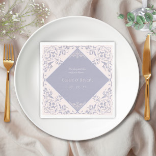 French Lilac Purple Regency Era Formal Wedding Napkins