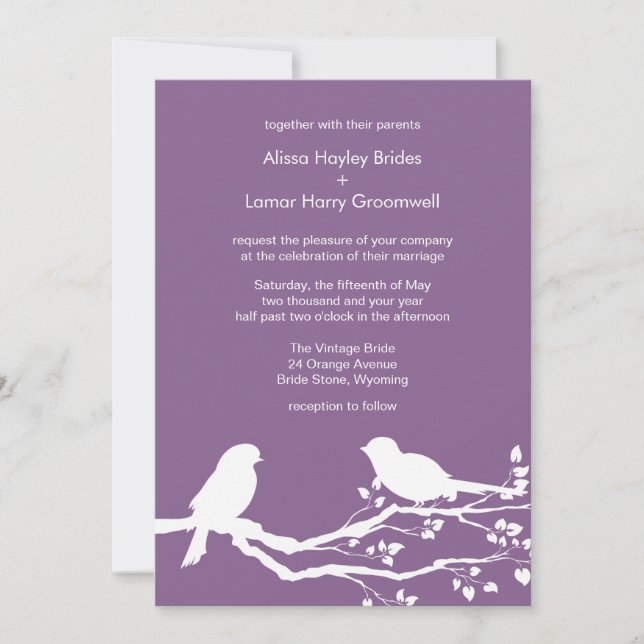 French Lilac Spring Pattern Weddings Customizable  Invitation (Front)