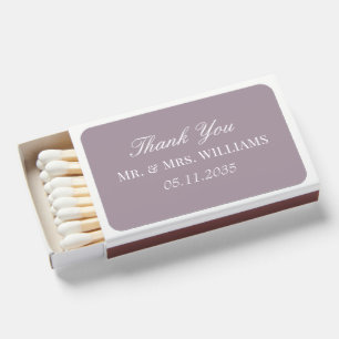 French Lilac Wedding Thank You Guest Favors Matchboxes