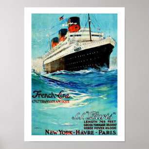 French Line ~ ss Paris Poster