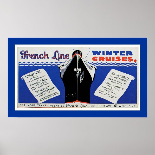 French Line Winter Cruises Poster (Front)