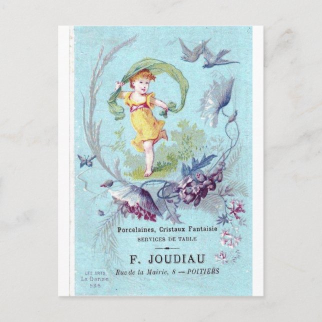French Little Girl Post Card (Front)