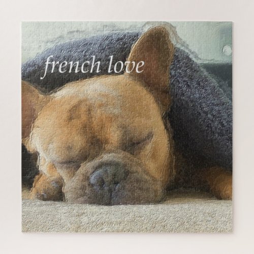 French Love Bulldog Jigsaw Puzzle