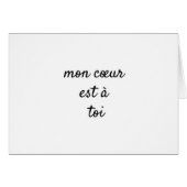 FRENCH LOVE CARD SAYS "WITH ALL MY HEART" (Front Horizontal)