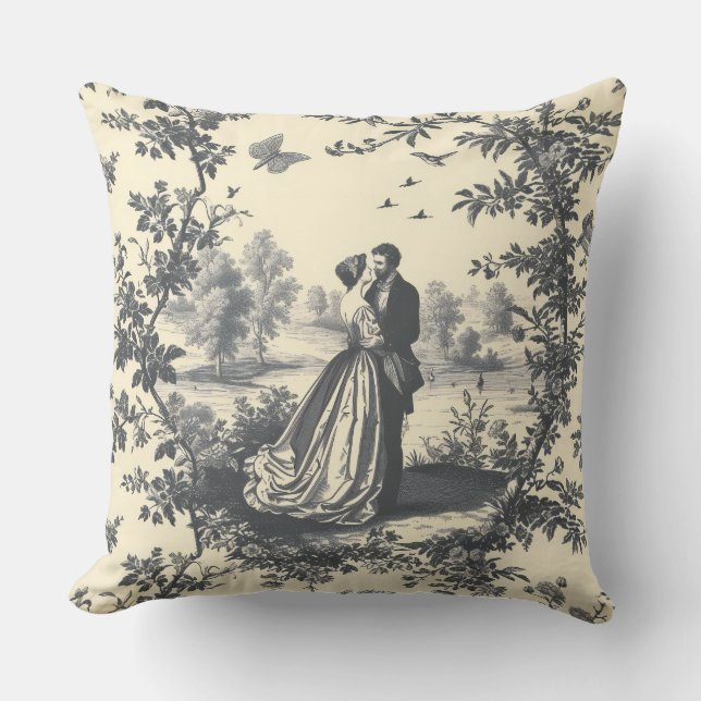 French Lovers  Throw Pillow (Front)