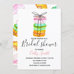 French macaron bridal shower party invitation
