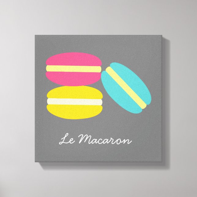 French macaron colorful cakes canvas print (Front)