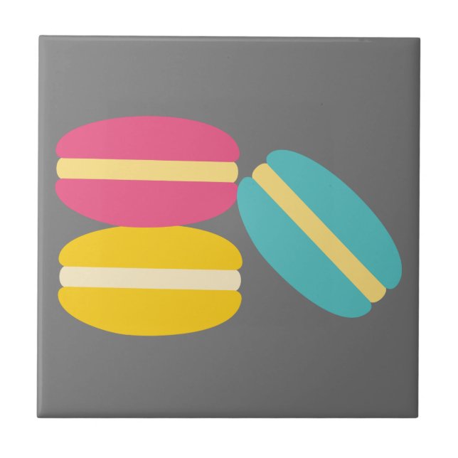 French macaron colorful cakes ceramic tile (Front)
