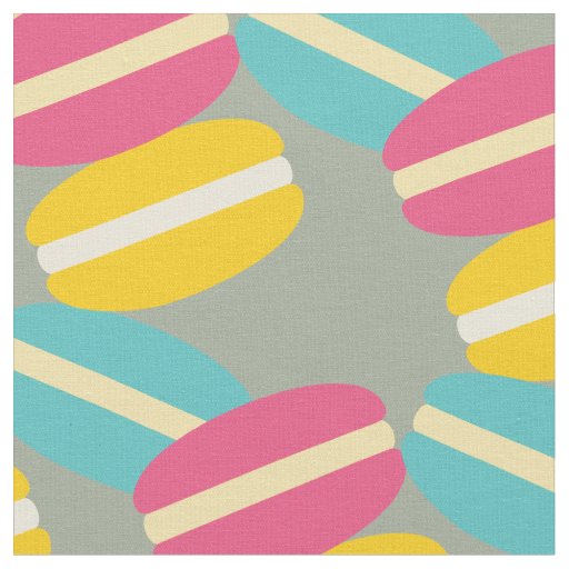 French macaron colorful cakes fabric