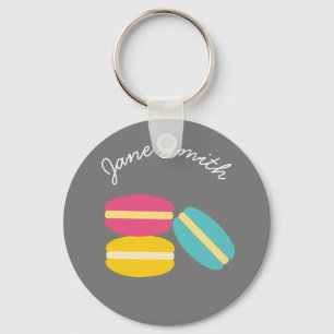 French macaron colorful cakes keychain