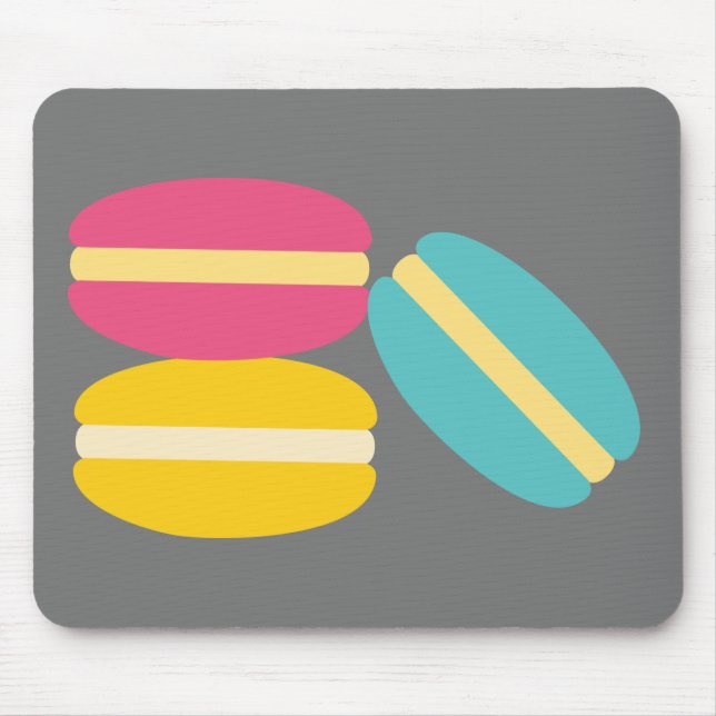 French macaron colorful cakes mouse pad (Front)