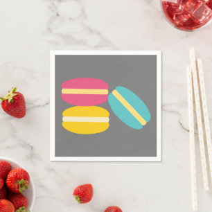 French macaron colorful cakes napkins