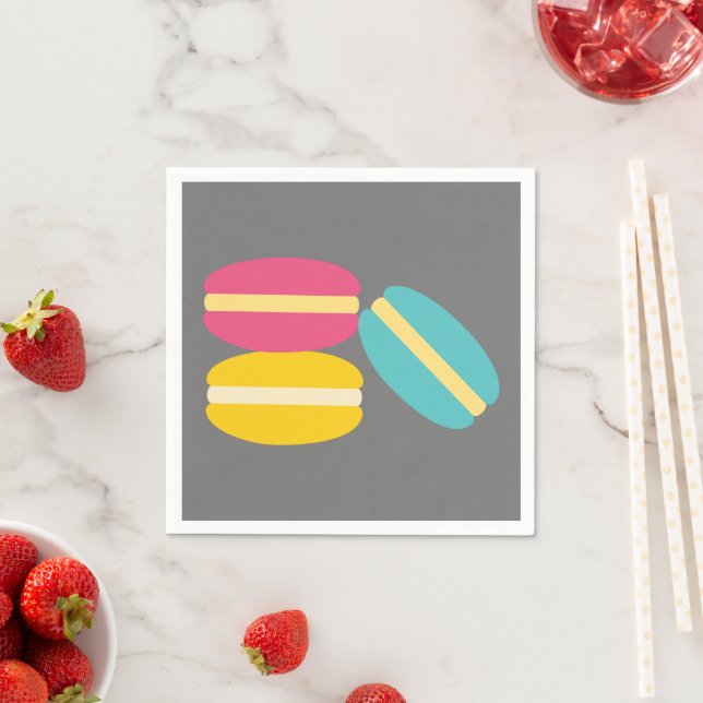 French macaron colorful cakes napkins (Insitu)