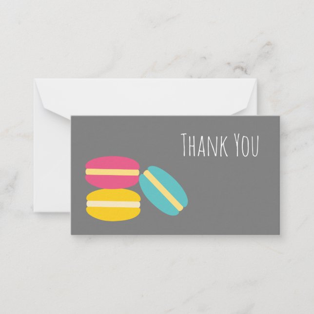 French macaron colorful cakes note card (Front)