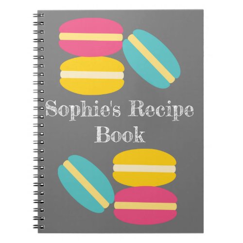 French macaron colorful cakes notebook