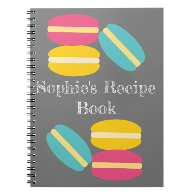 French macaron colorful cakes notebook (Front)