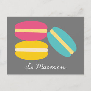 French macaron colorful cakes postcard