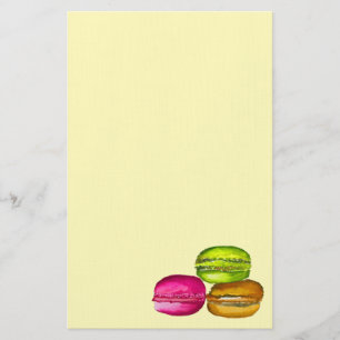 French macaron colorful cakes stationery