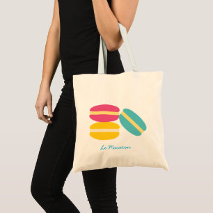 French macaron colorful cakes tote bag