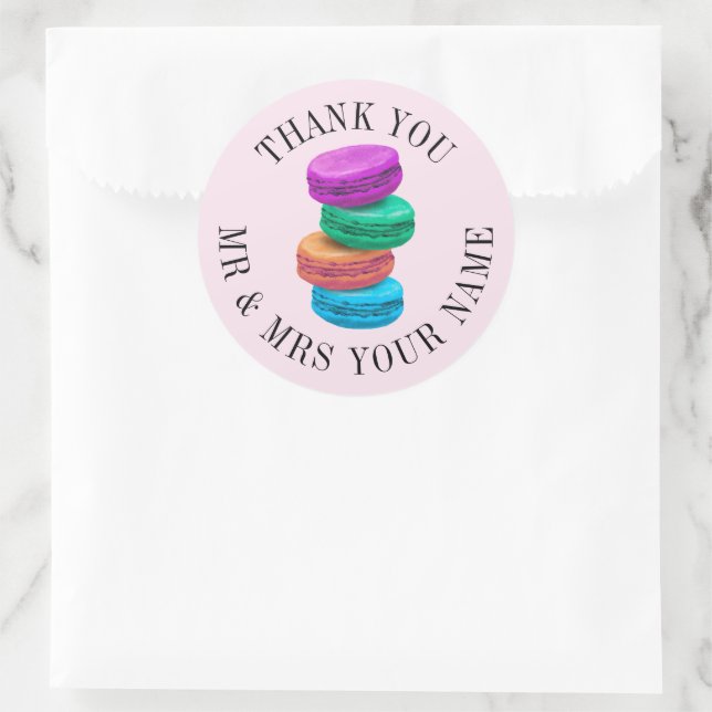 French macaron cookie stickers for wedding favors (Bag)