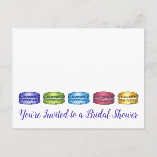 French Macaron Cookies Bridal Shower Invitation