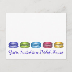 French Macaron Cookies Bridal Shower Invitation Postcard
