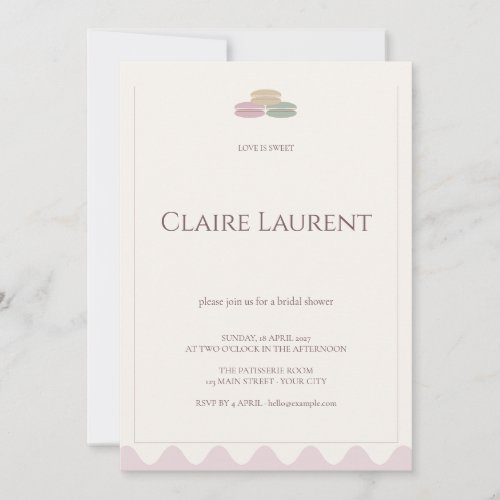 French Macaron Love Is Sweet Bridal Shower Invitation