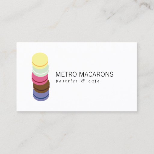 Customizable FRENCH MACARON STACK LOGO for Bakery, Pastry Chef Business Card Template