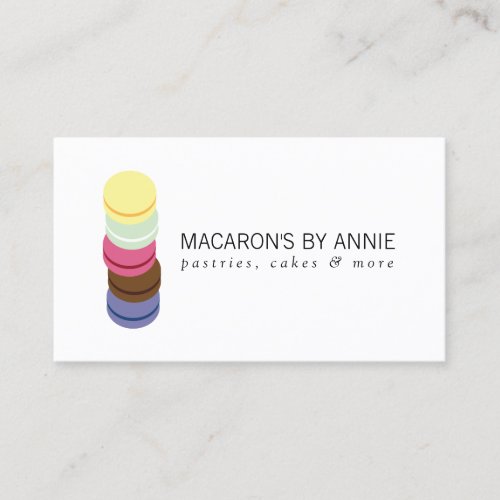 FRENCH MACARON STACK LOGO for Bakery, Pastry Chef Business Cards