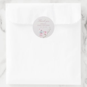 French Macaron Thank you Baby shower Classic Round Sticker