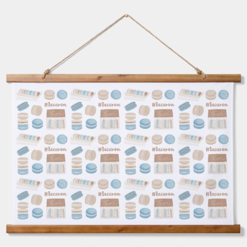 French Macaron Wood Topped Wall Tapestry