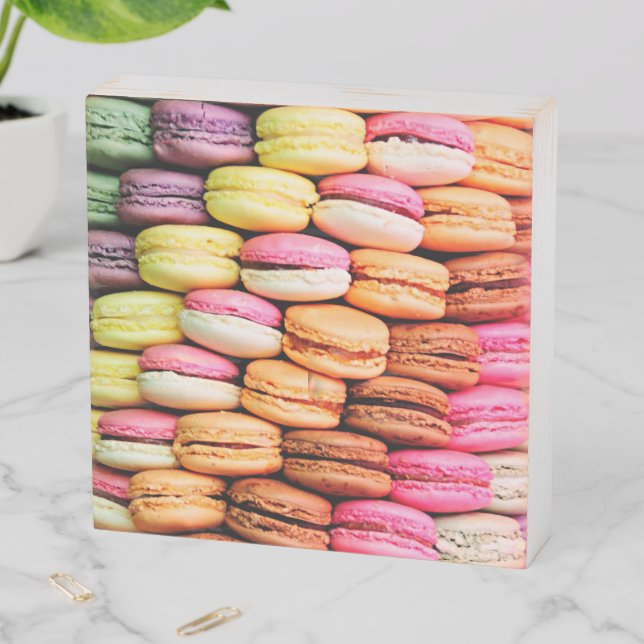 French macaron  wooden box sign (In Situ Horizontal)