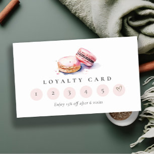 French Macarons Bakery 6 Punch Loyalty Card