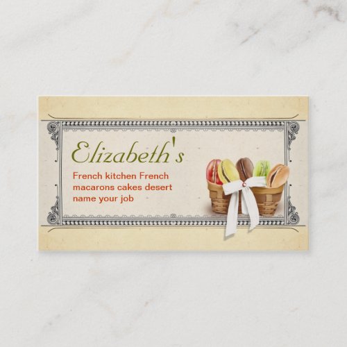 French macarons bakery business card