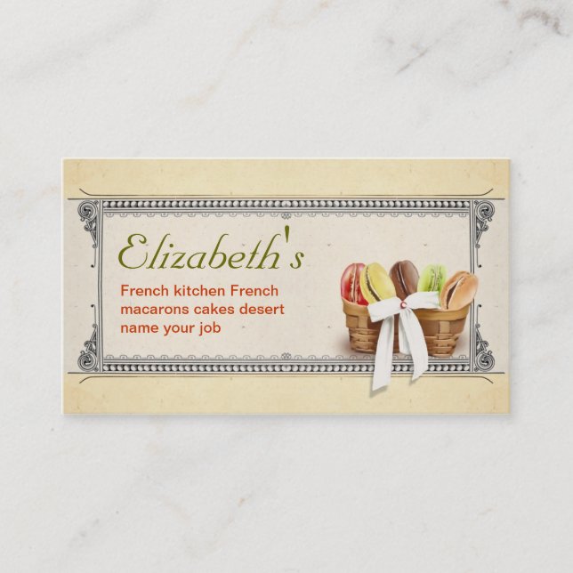 French macarons bakery business card (Front)