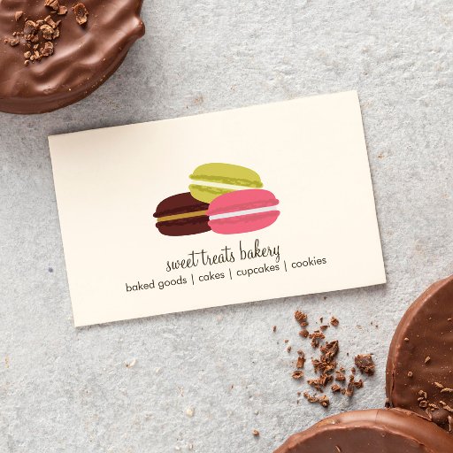Customizable French Macarons Business Card Template