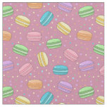 French Macarons Dusty Pink Dessert Pattern Fabric