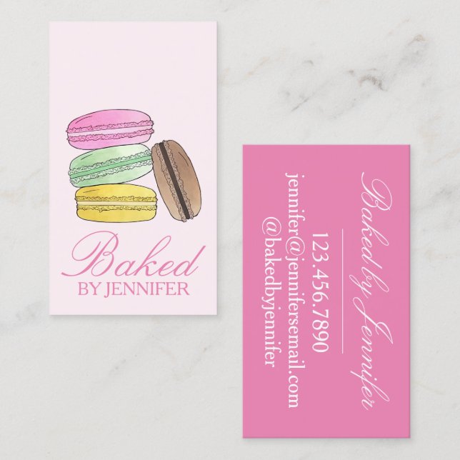 French Macarons Food Baking Pastry Chef Bakery Business Card (Front/Back)