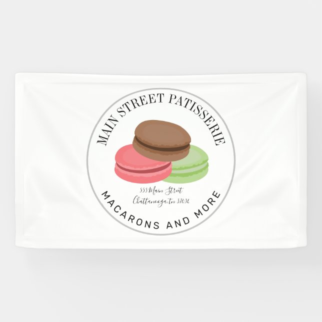French Macarons Food Business Restaurant Banner (Horizontal)