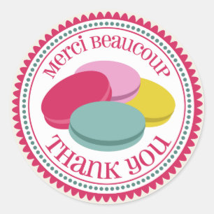 French Macarons Merci Envelope Seal Sticker