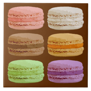 French Macarons, Multi-Colored Pastels Ceramic Tile